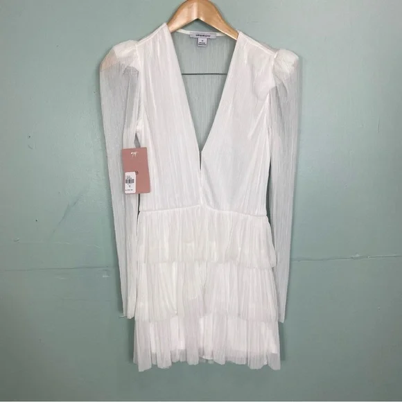 Anthropologie BHLDN Sabina Musayev Carri Mini Dress Ribbed Sparkly Medium Bridal